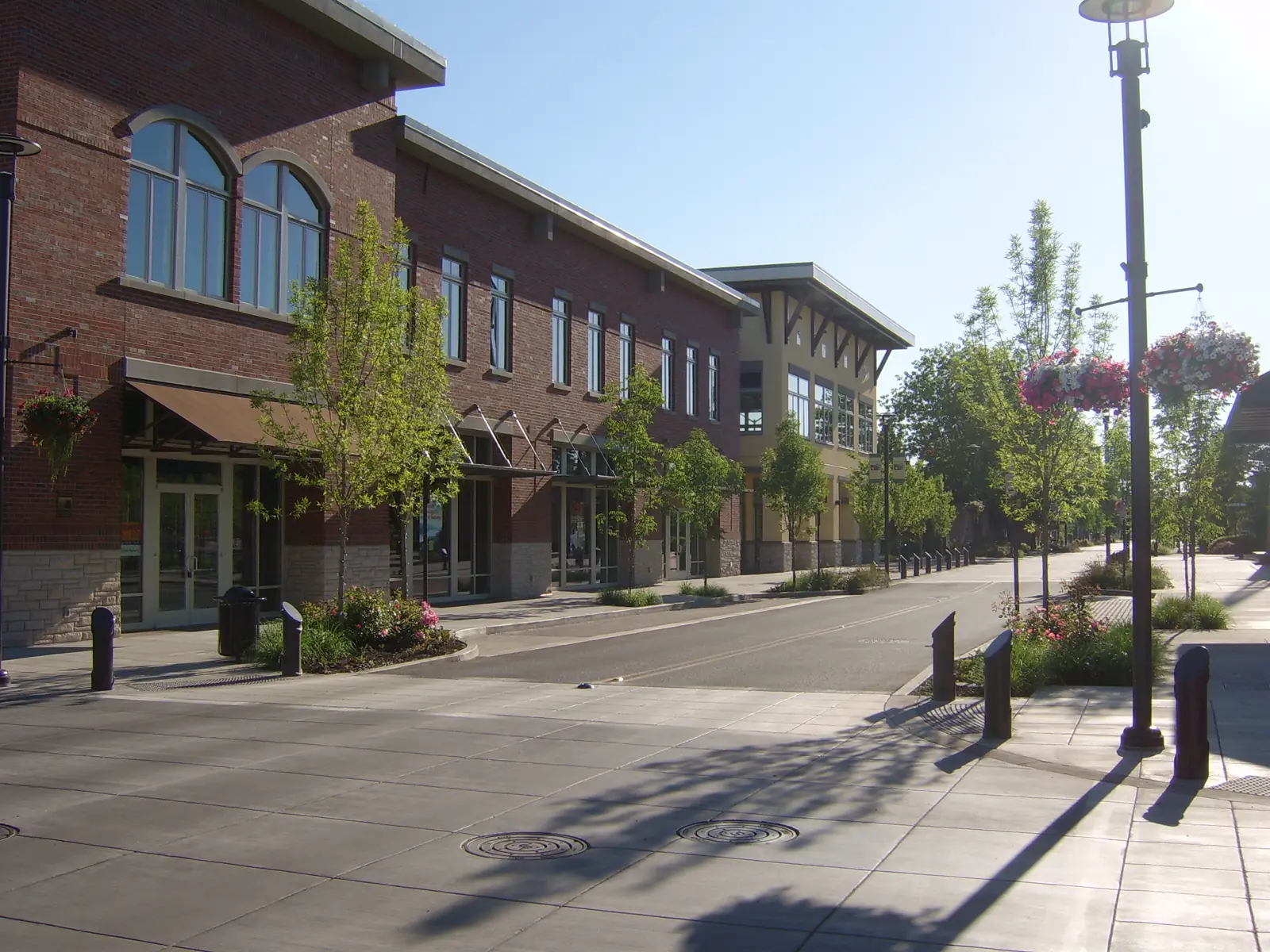 Main Street in downtown Washougal, Washington, with parked cars and two-story storefronts.