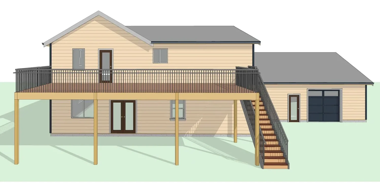 Deck addition, Clark County. Rendering by our local design partner.